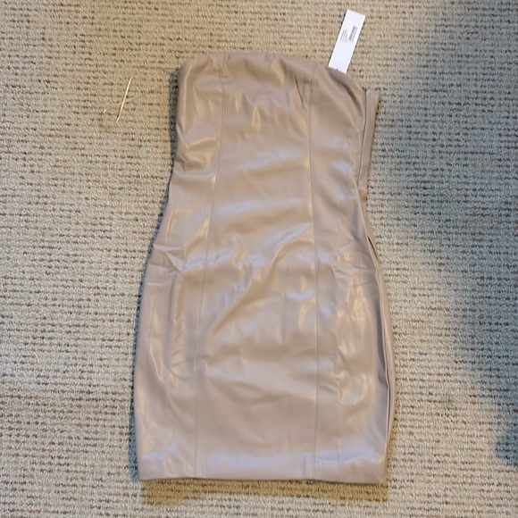 LBLC Vegan Leather strapless dress sz Small - Picture 8 of 11